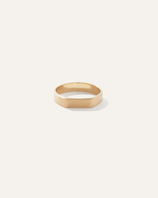 14K Slim Signet Block Ring