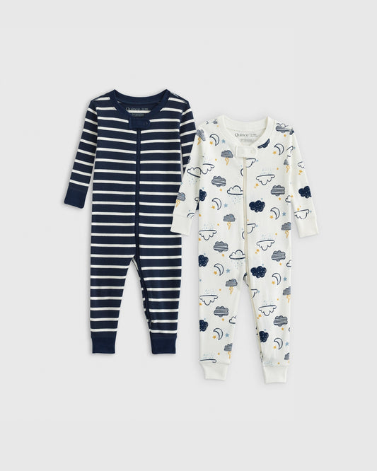 100% Organic Cotton One Piece Pajamas 2-Pack - Toddler Gender Neutral