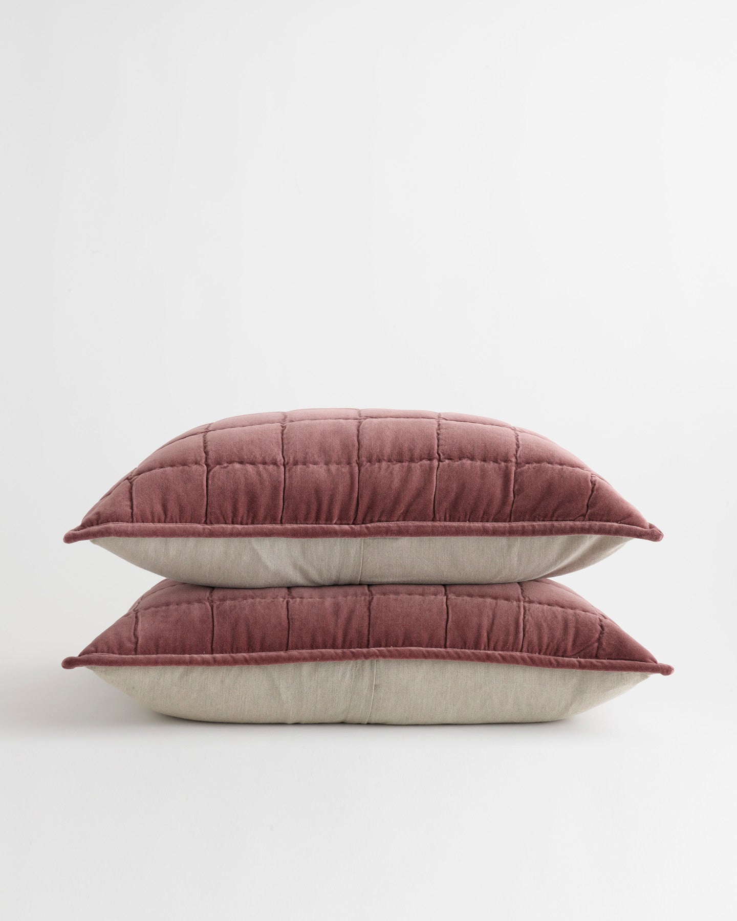 Cotton Velvet Quilted Sham Set