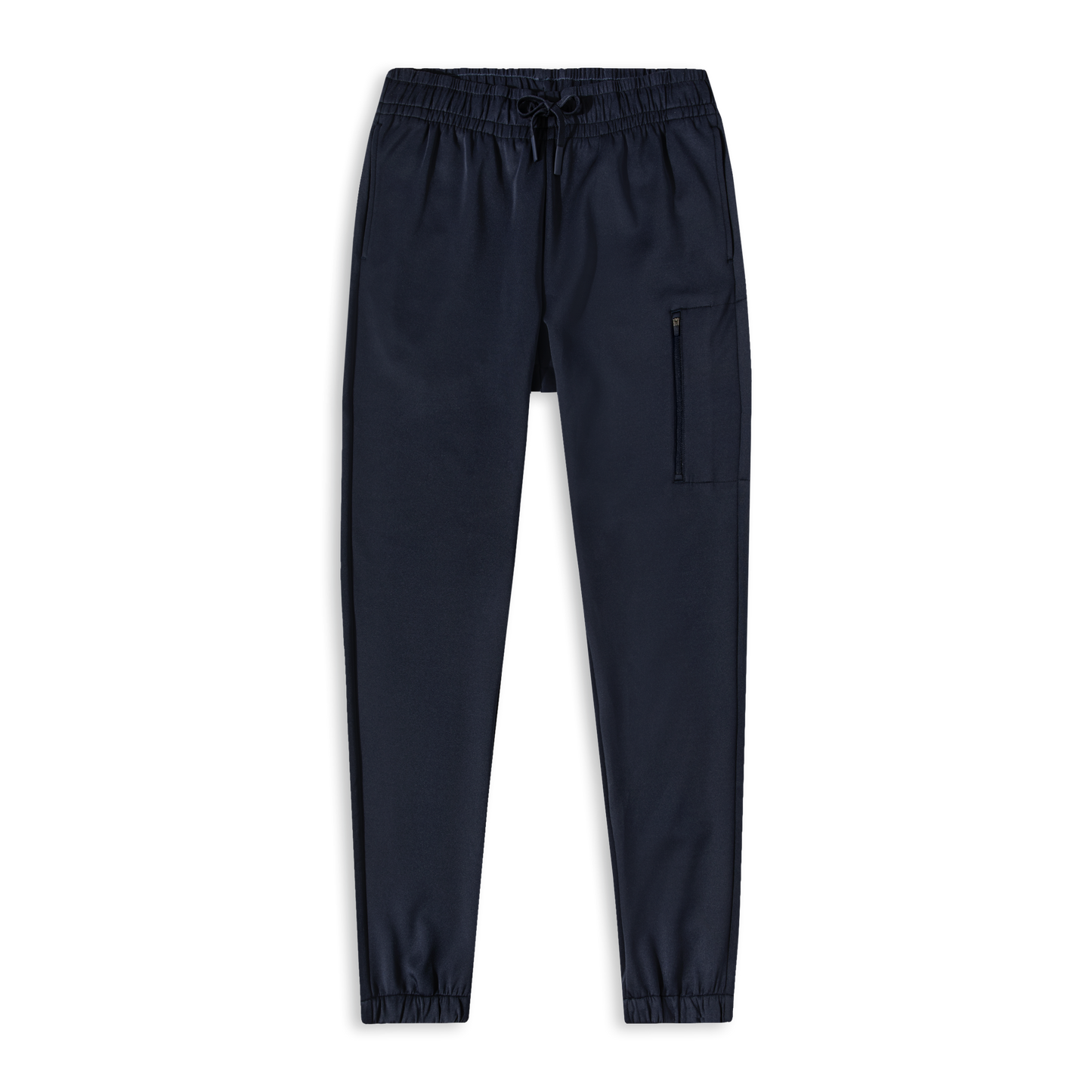 Scuba Jogger Navy front with thigh zipper pocket and ribbed cuffs