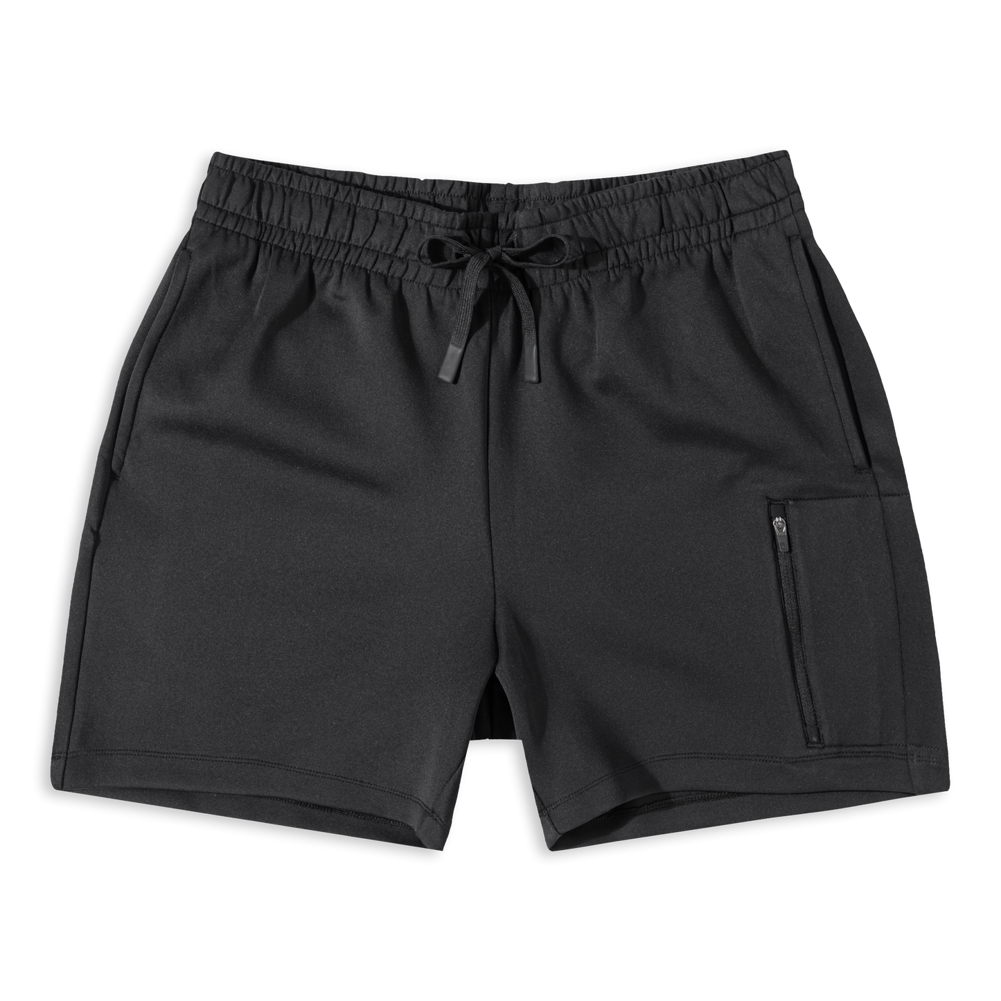 Scuba Short Black front with thigh zipper pocket