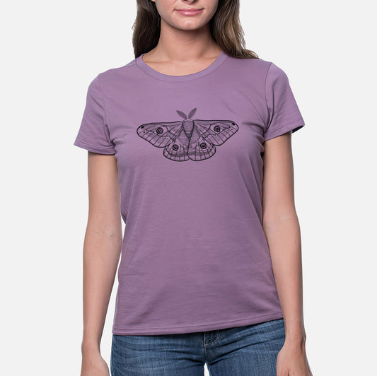 Saturnia pavonia - Small Emperor Moth - Women's Crewneck - Made in USA - 100% Organic Cotton