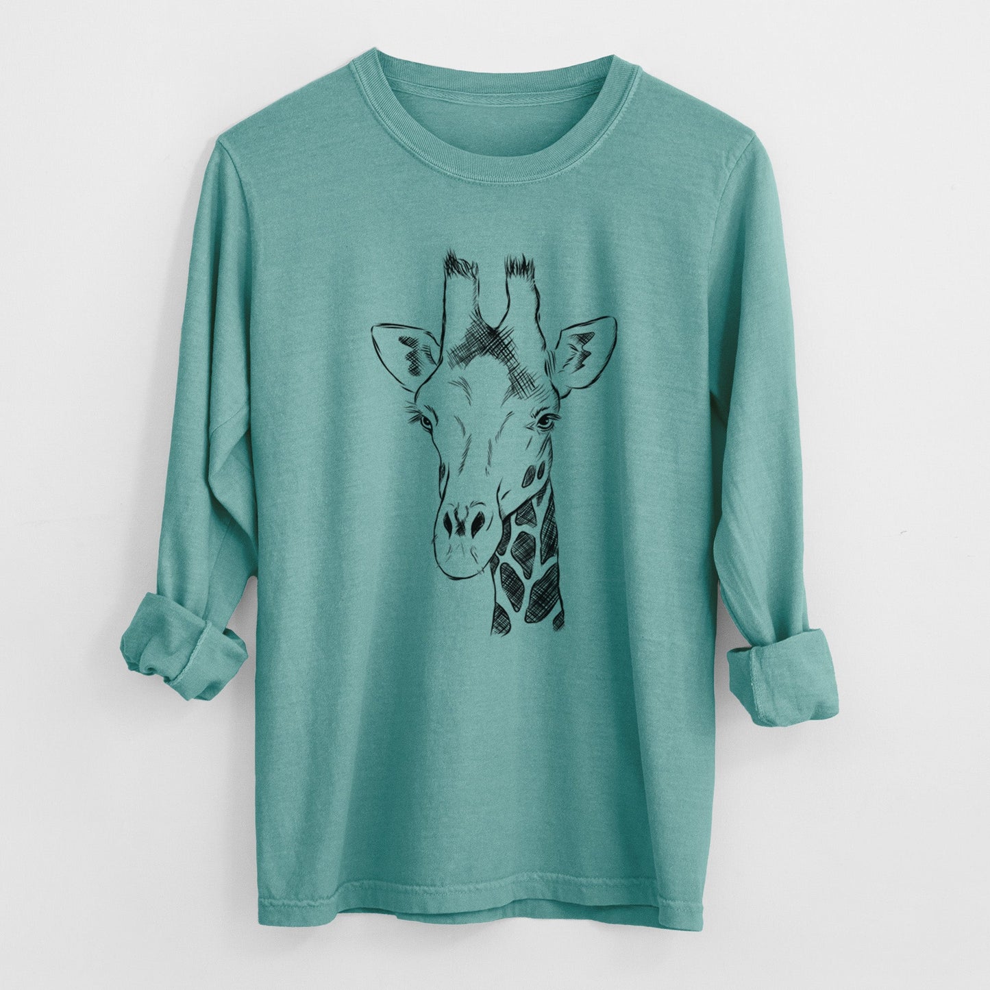 Southern Giraffe - Giraffa giraffa - Heavyweight 100% Cotton Long Sleeve