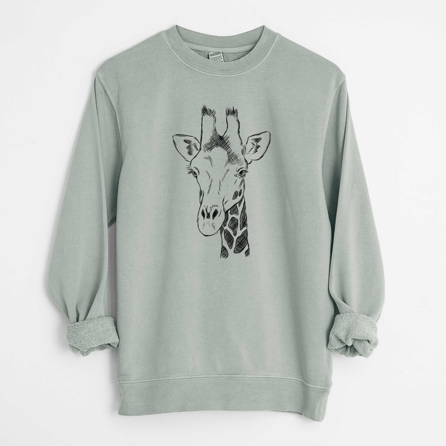 Southern Giraffe - Giraffa giraffa - Unisex Pigment Dyed Crew Sweatshirt