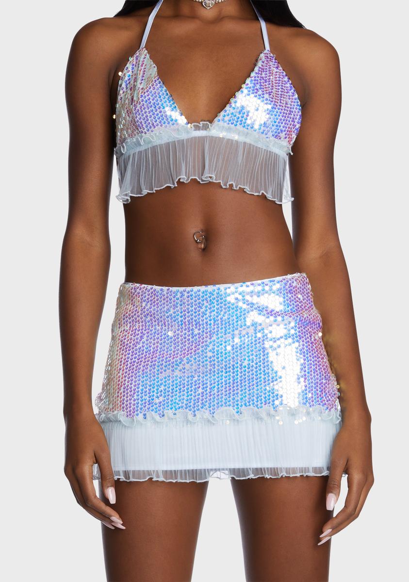 Ring It In Sequin Skirt Set