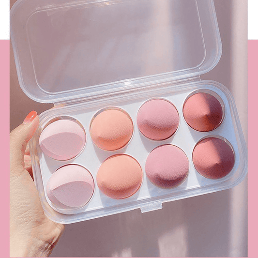 8 pcs. Makeup Puff Sponge Set - Pink