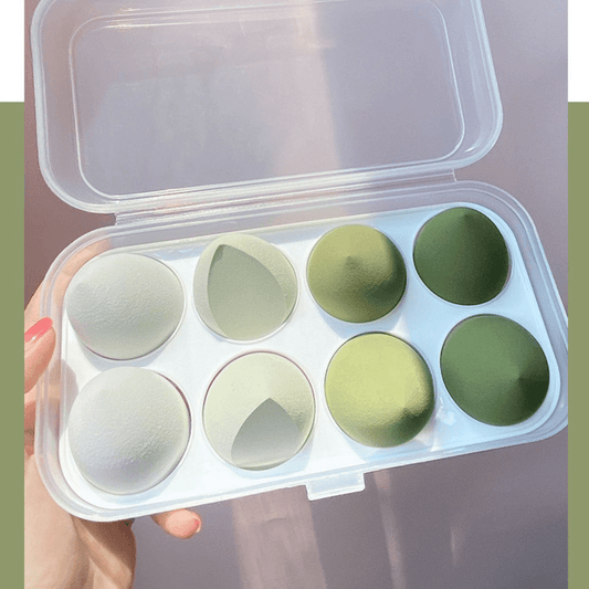 8 pcs. Makeup Puff Sponge Set - Green