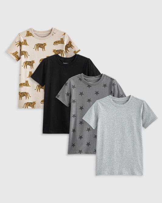 100% Organic Cotton Jersey Short Sleeve Tee 4-Pack