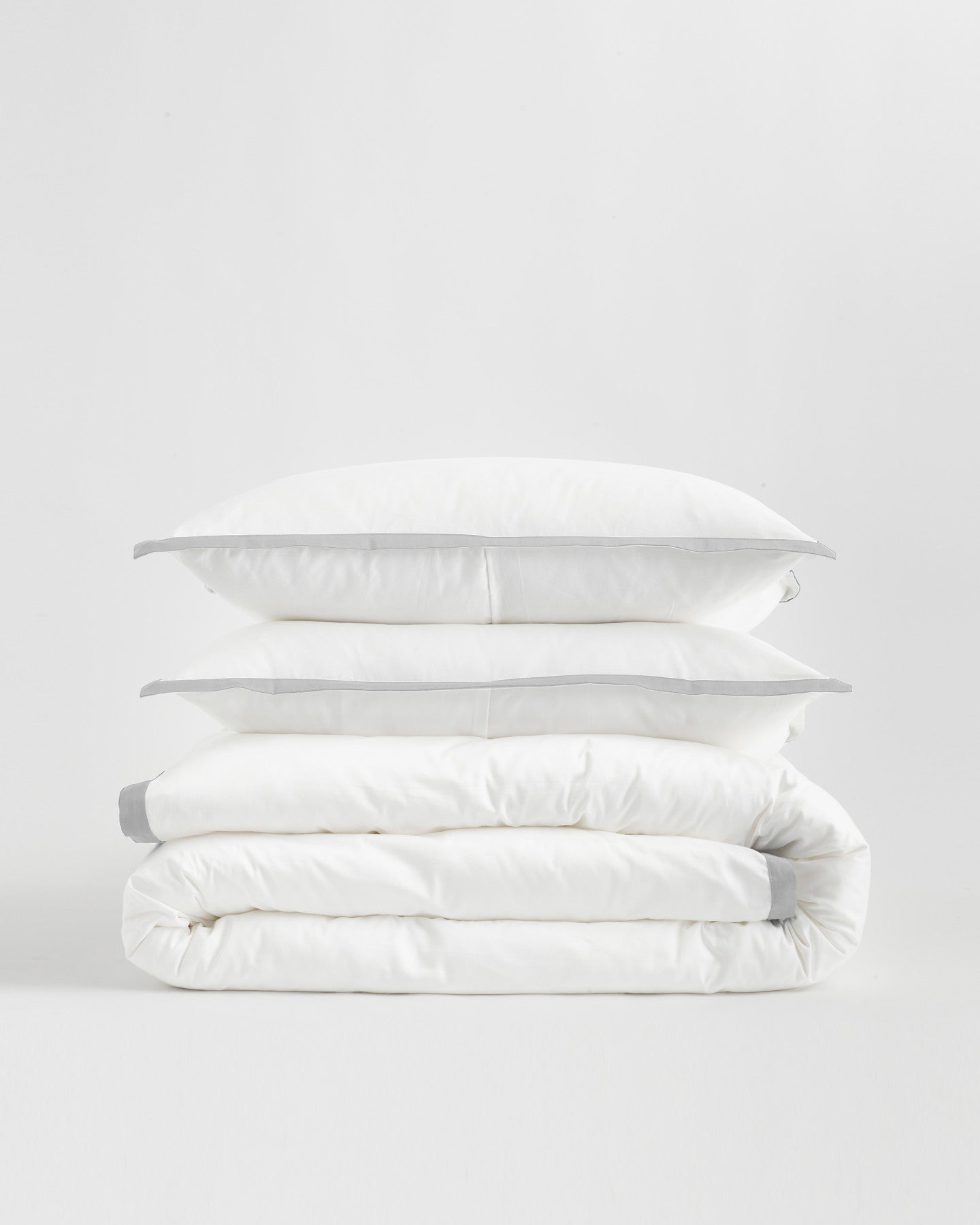 Classic Organic Percale Border Duvet Cover Set