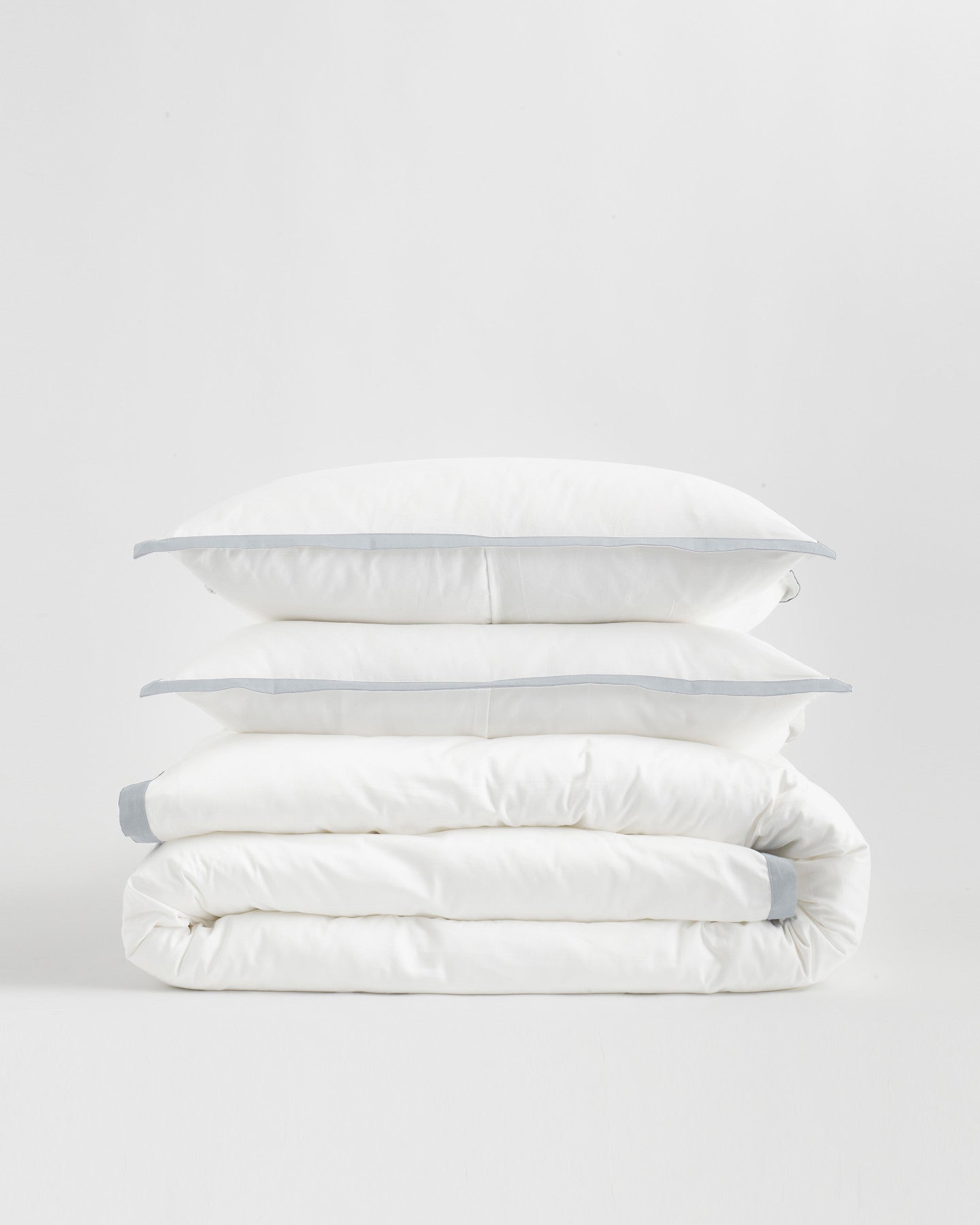 Classic Organic Percale Border Duvet Cover Set