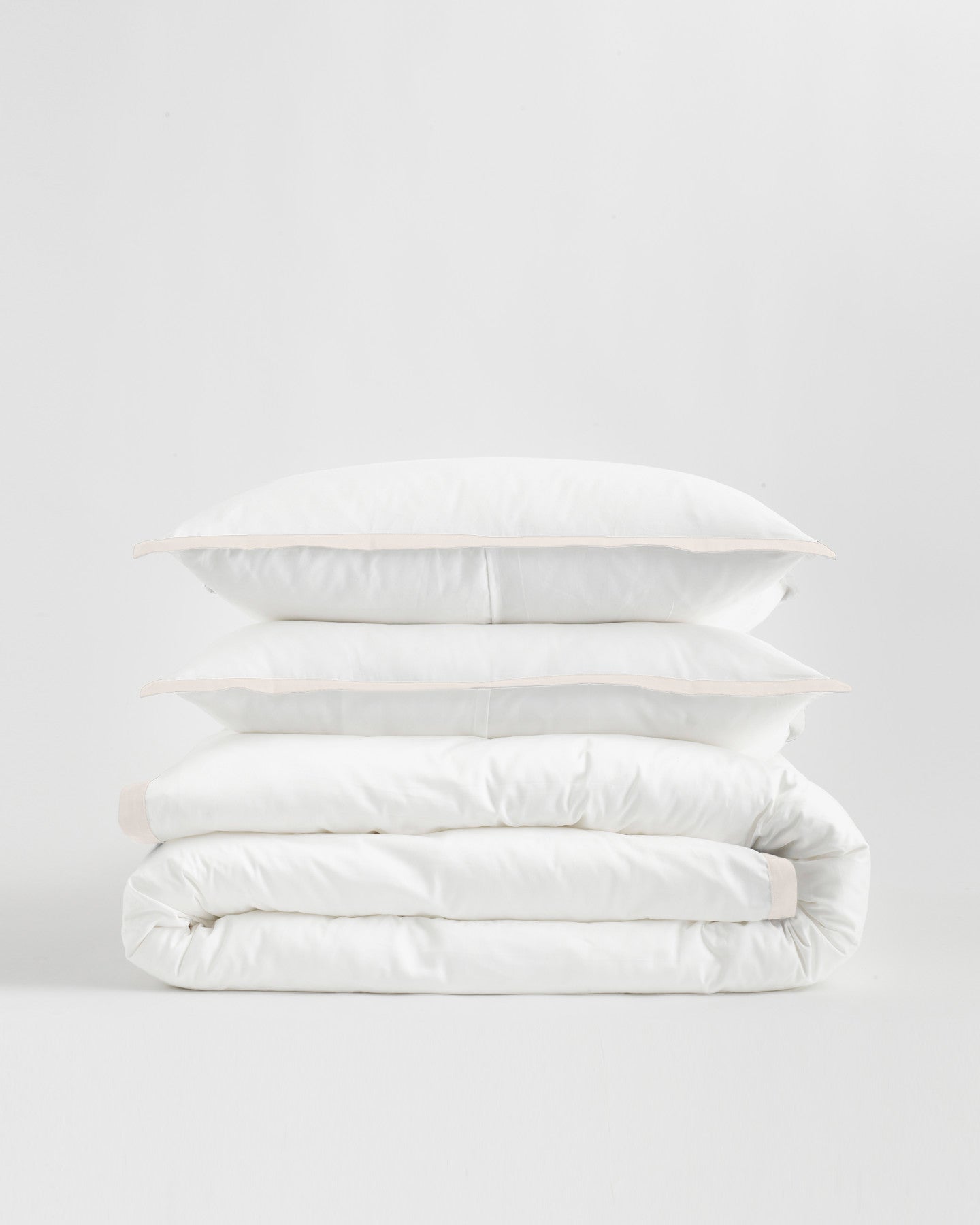 Classic Organic Percale Border Duvet Cover Set