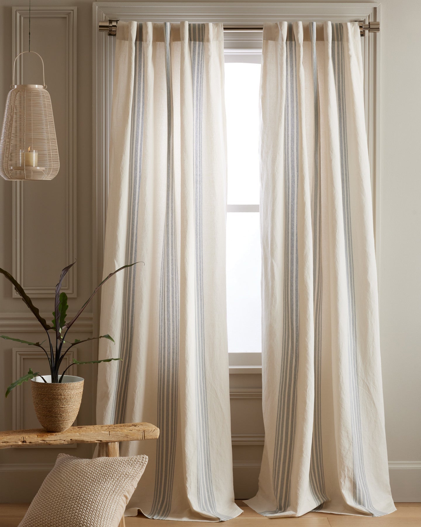 Coastal Stripe Linen Cotton Curtain
