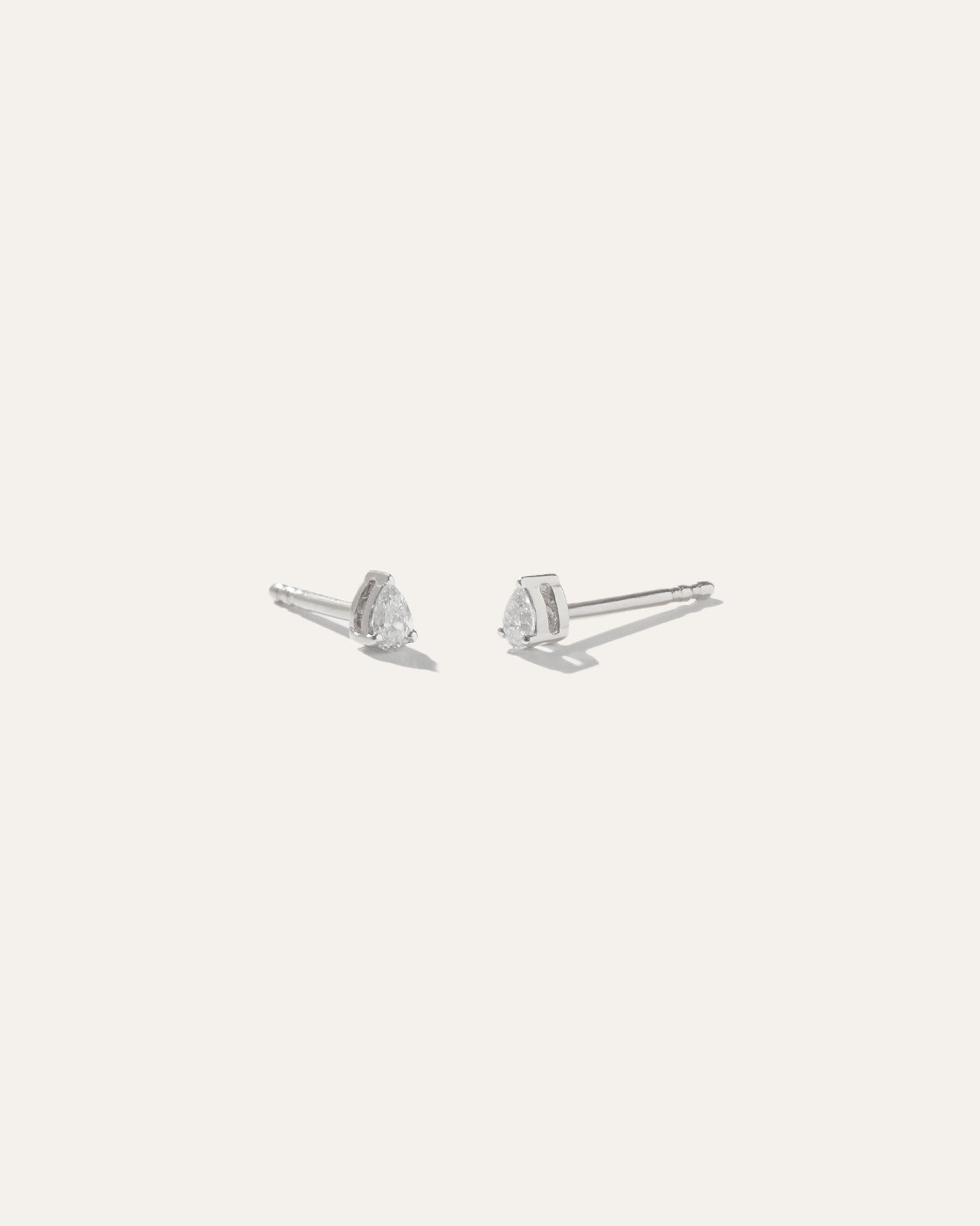 14K Gold Petite Pear Diamond Studs