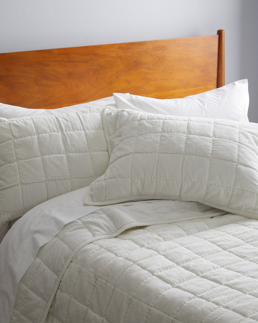 Cotton Velvet Quilted Sham Set