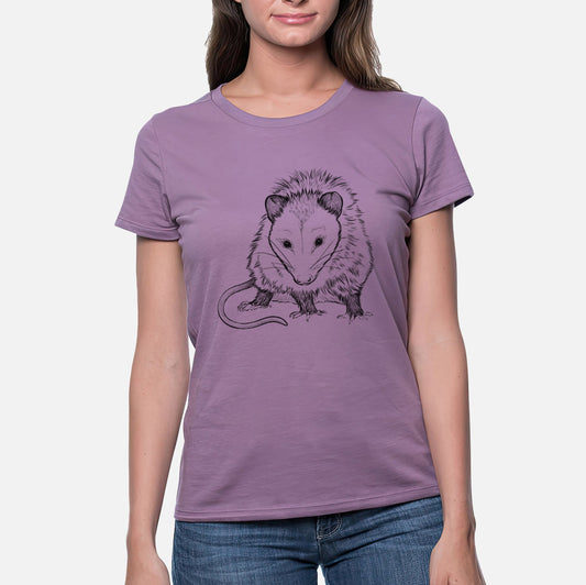 Virginia Opossum - Didelphis virginiana - Women's Crewneck - Made in USA - 100% Organic Cotton