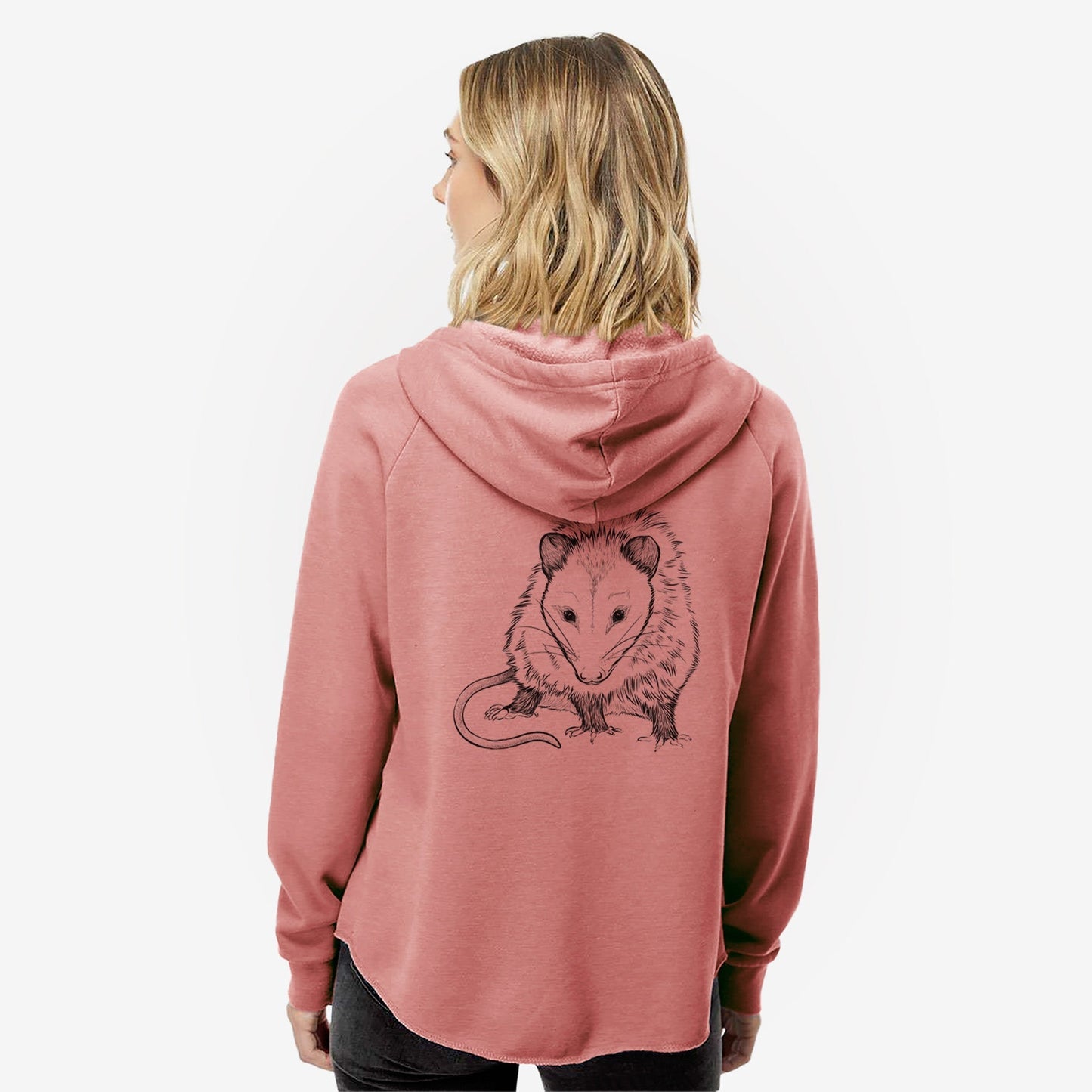 Virginia Opossum - Didelphis virginiana - Women's Cali Wave Zip-Up Sweatshirt