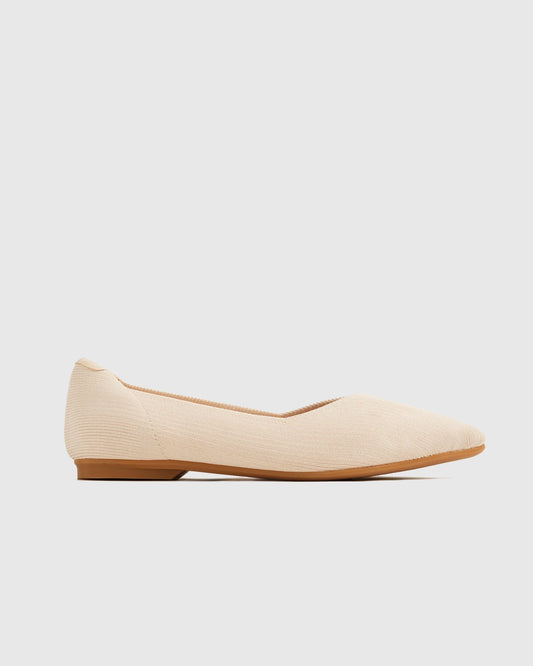 Washable Knit Pointed-Toe Flat