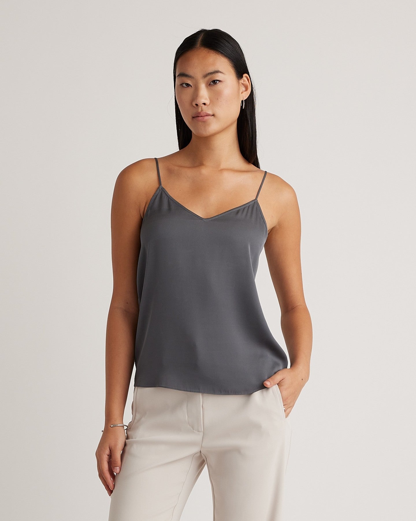 Washable Stretch Silk V-Neck Cami