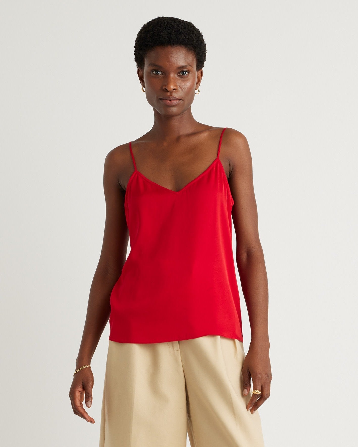 Washable Stretch Silk V-Neck Cami