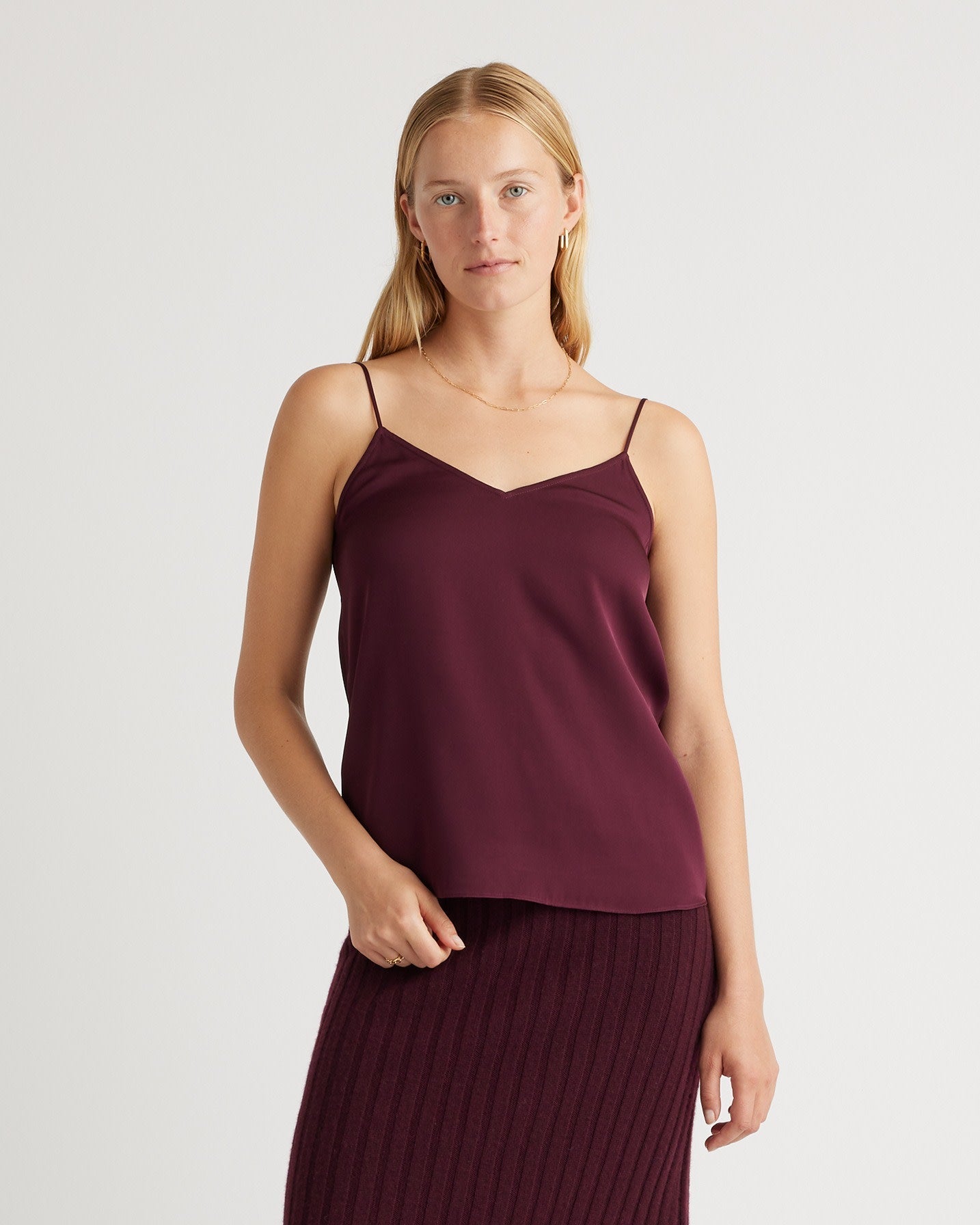 Washable Stretch Silk V-Neck Cami