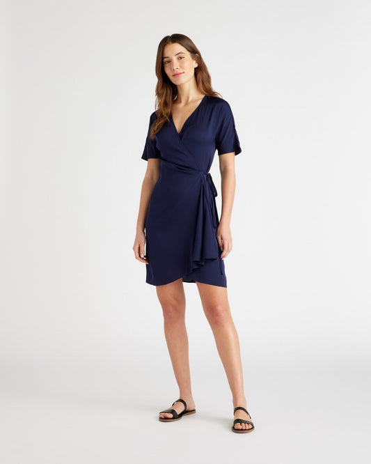 Washable Stretch Silk Wrap Dress