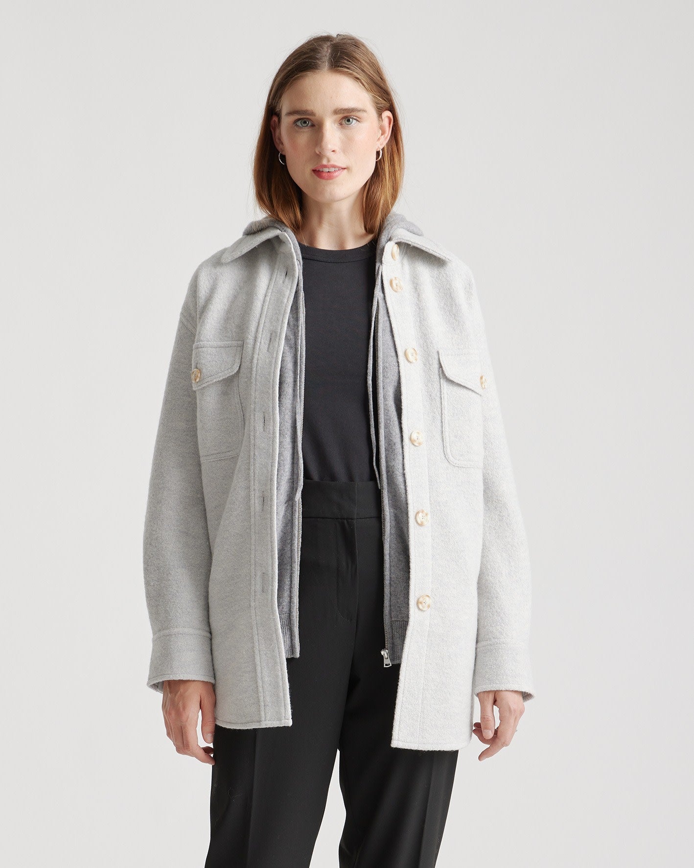 100% Merino Wool Shirt Jacket