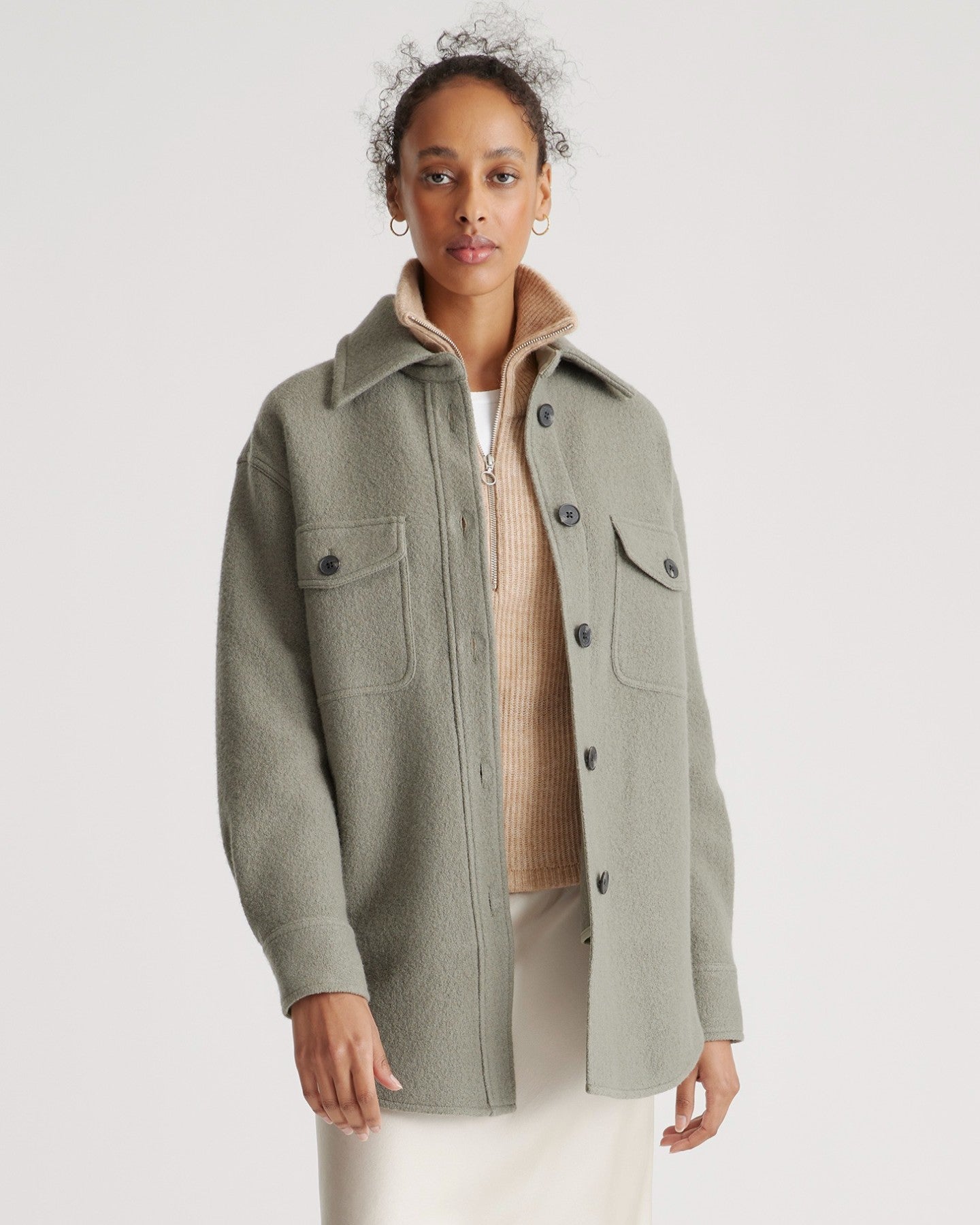100% Merino Wool Shirt Jacket