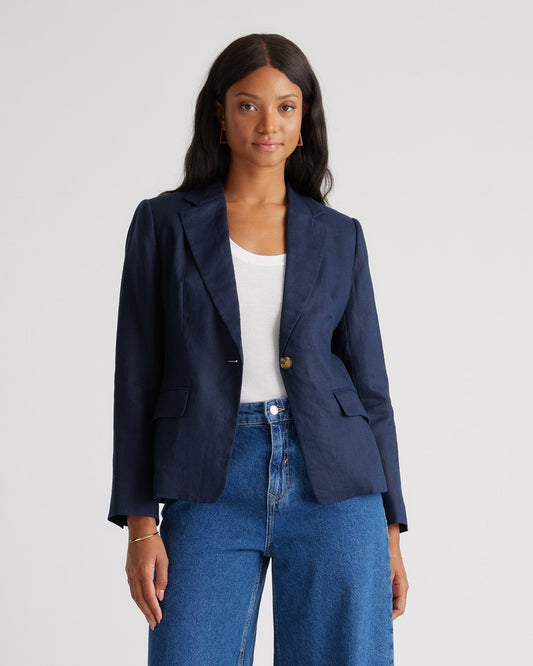 100% European Linen Structured Blazer