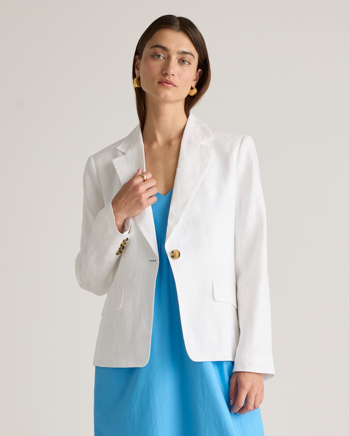 100% European Linen Structured Blazer