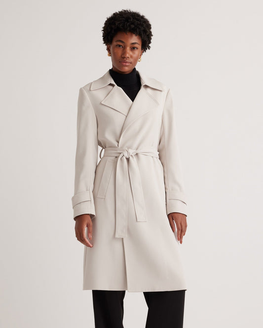 Stretch Crepe Trench Coat