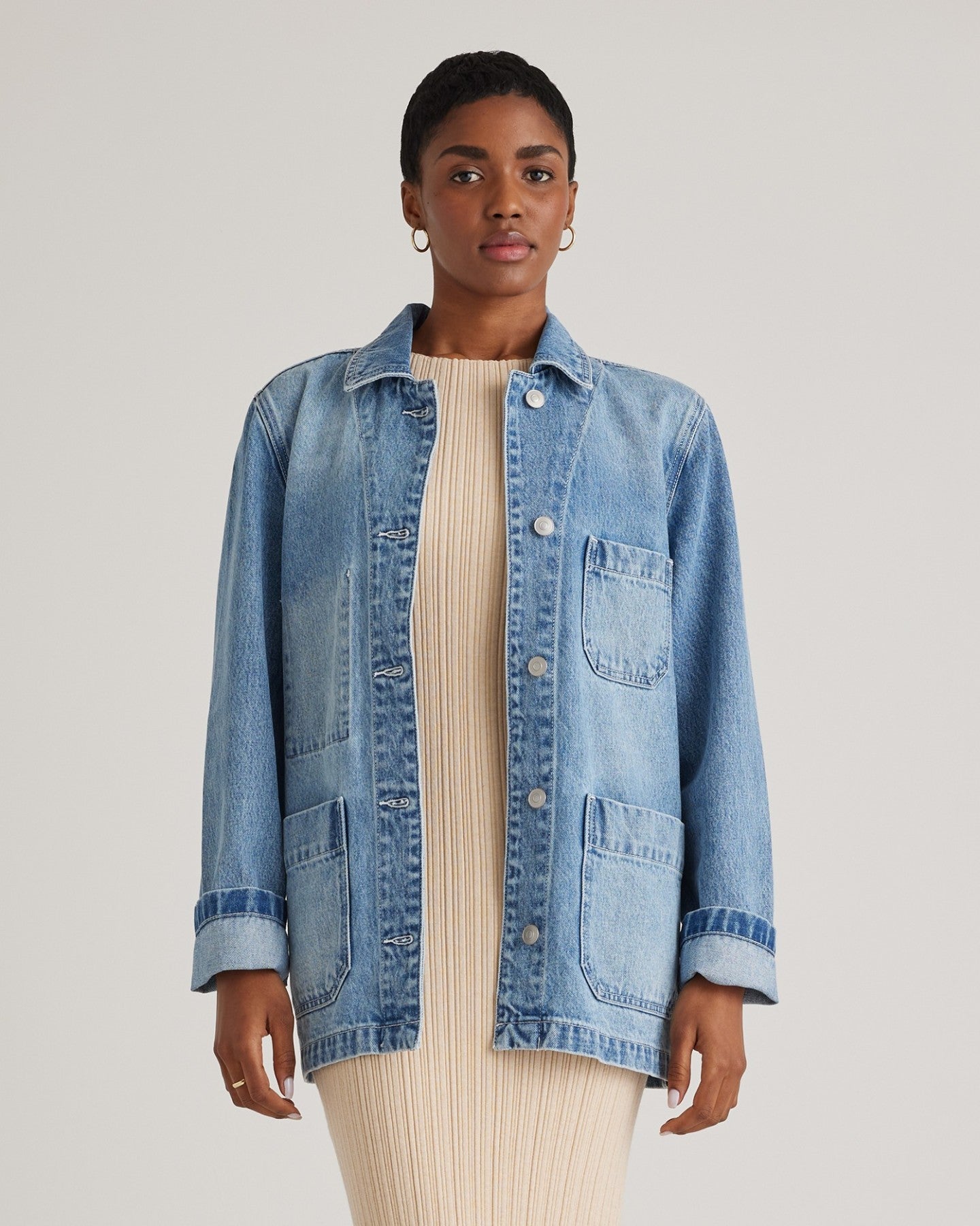 100% Organic Cotton Denim Chore Jacket