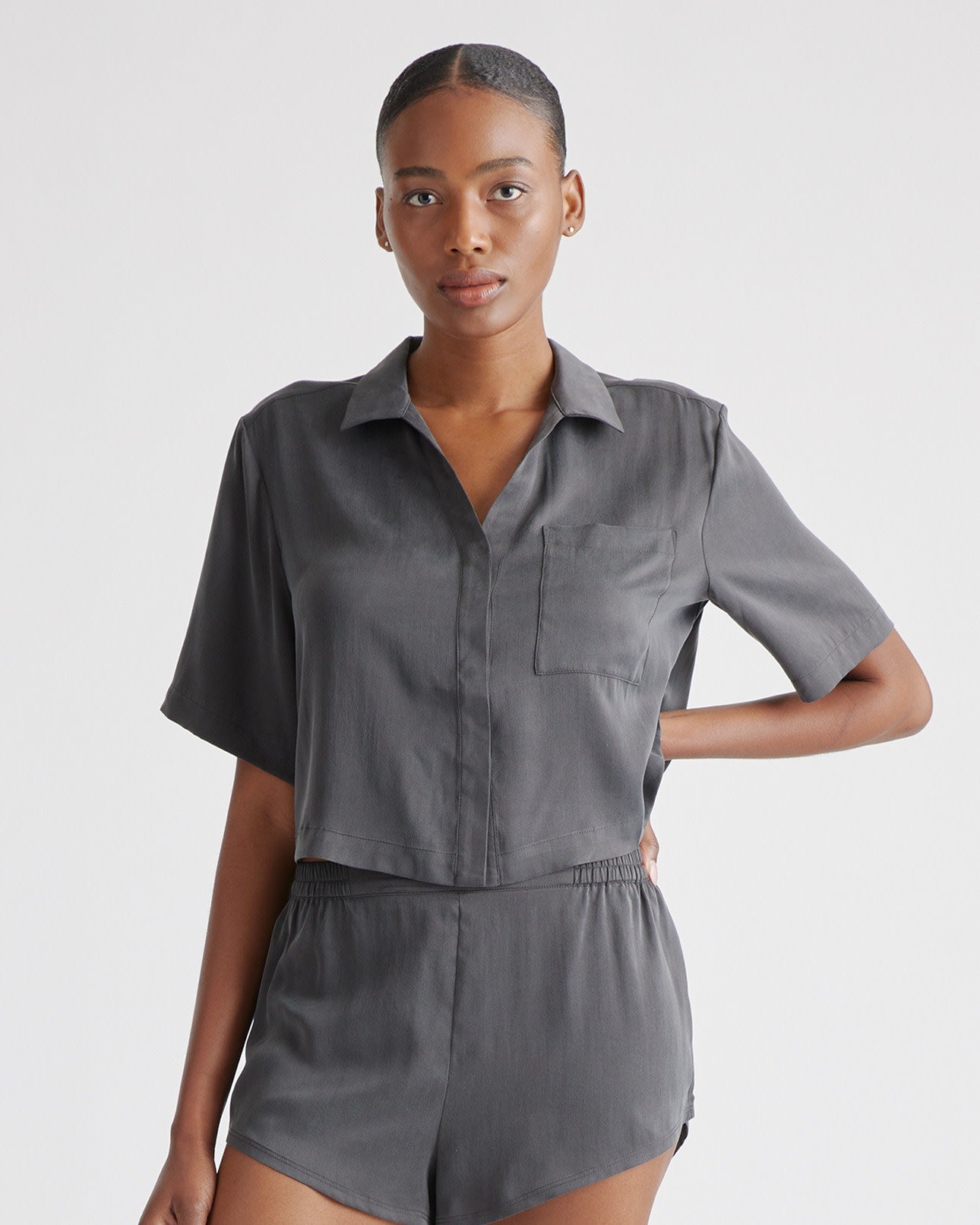 100% Washable Silk Pajama Button Up Top
