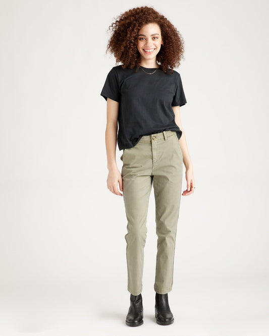 Stretch Cotton Twill Girlfriend Chino Pants