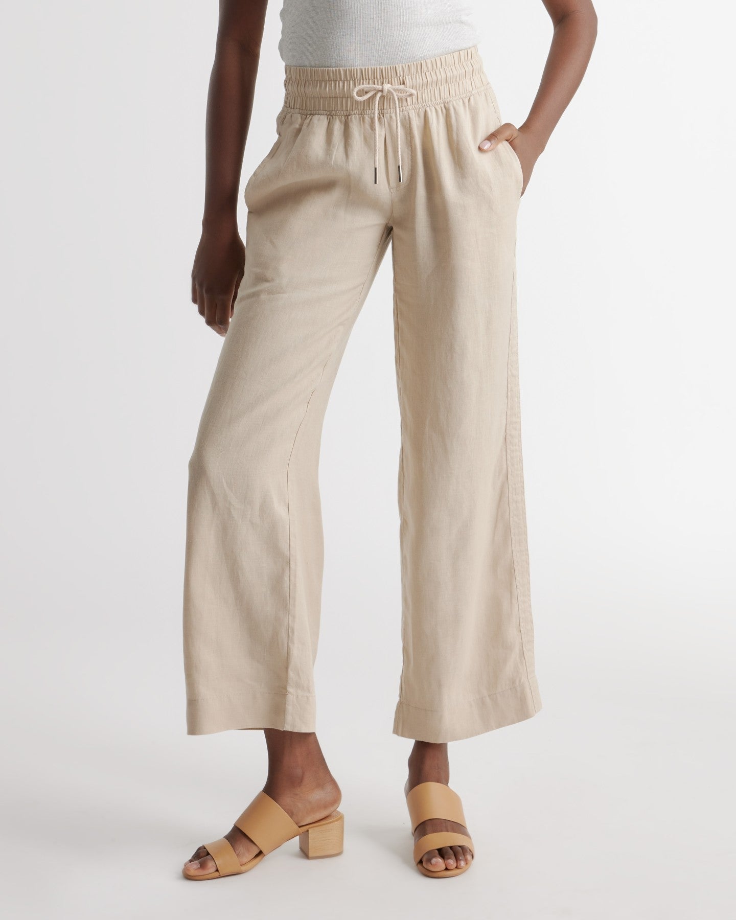 100% European Linen Wide Leg Pant