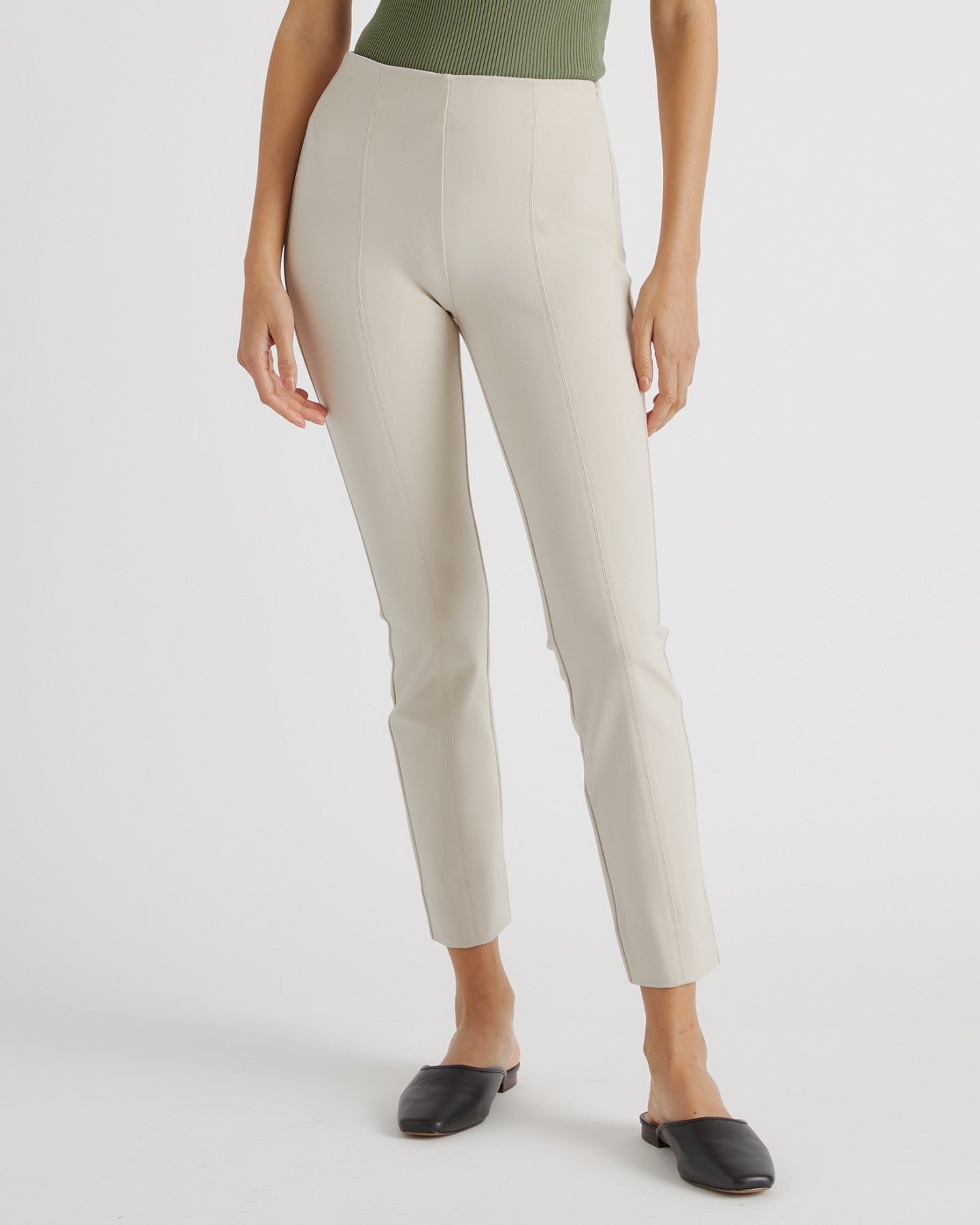 Ultra-Stretch Ponte Pintuck Ankle Pant