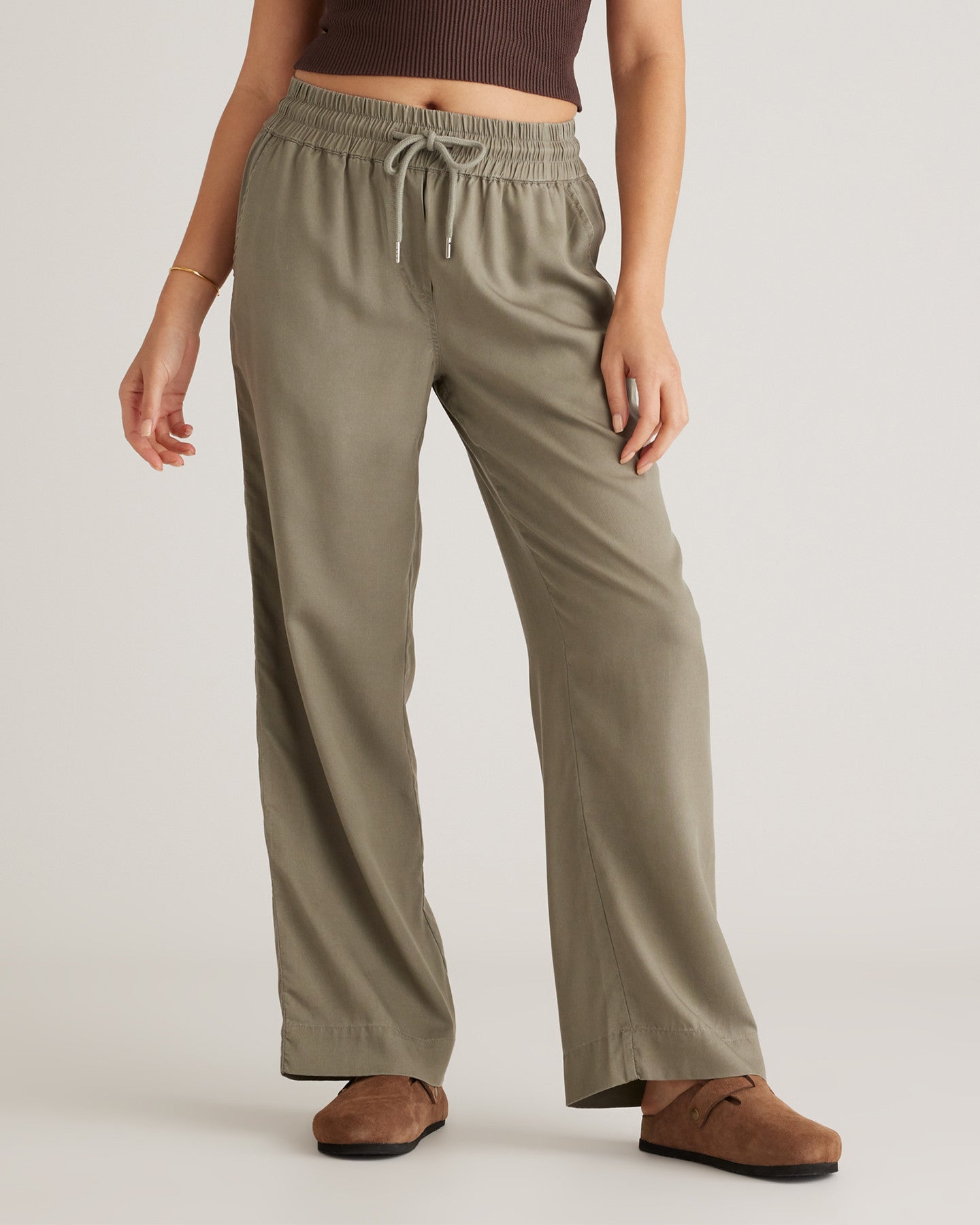 Vintage Wash Tencel Wide Leg Pant