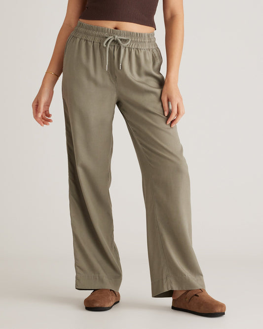 Vintage Wash Tencel Wide Leg Pant