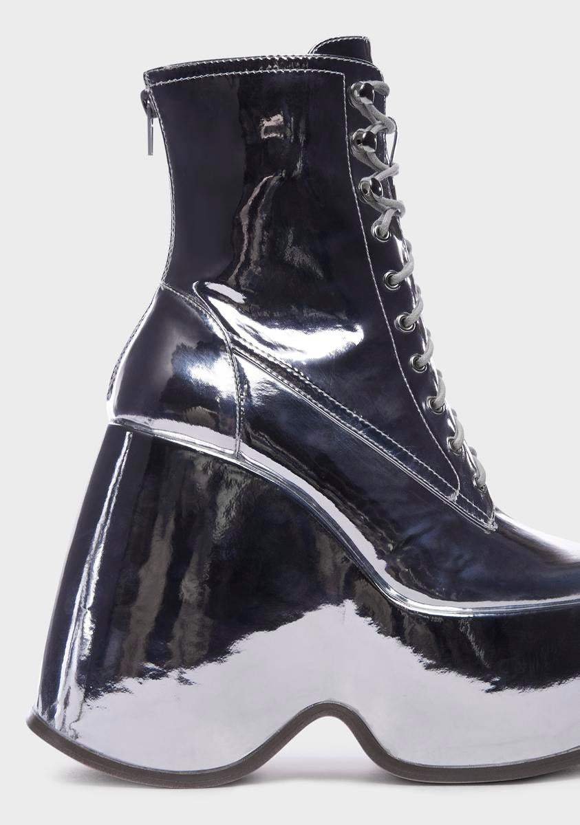 Silver Aheela Platform Boots