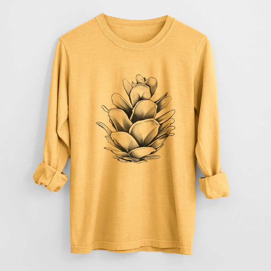 Tsuga heterophylla - Western Hemlock Pine Cone - Heavyweight 100% Cotton Long Sleeve