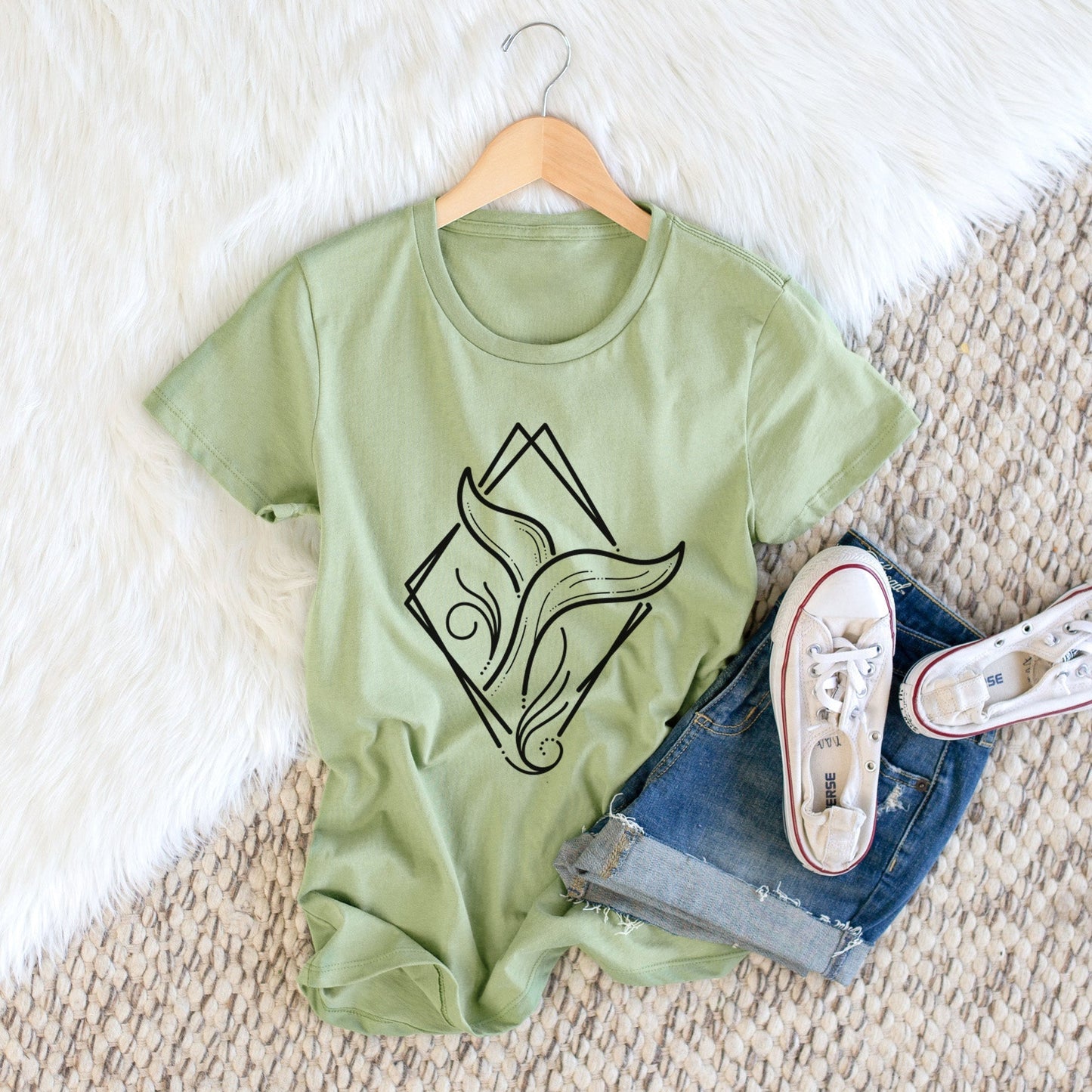 Whale Diamond - Women's Crewneck - Made in USA - 100% Organic Cotton