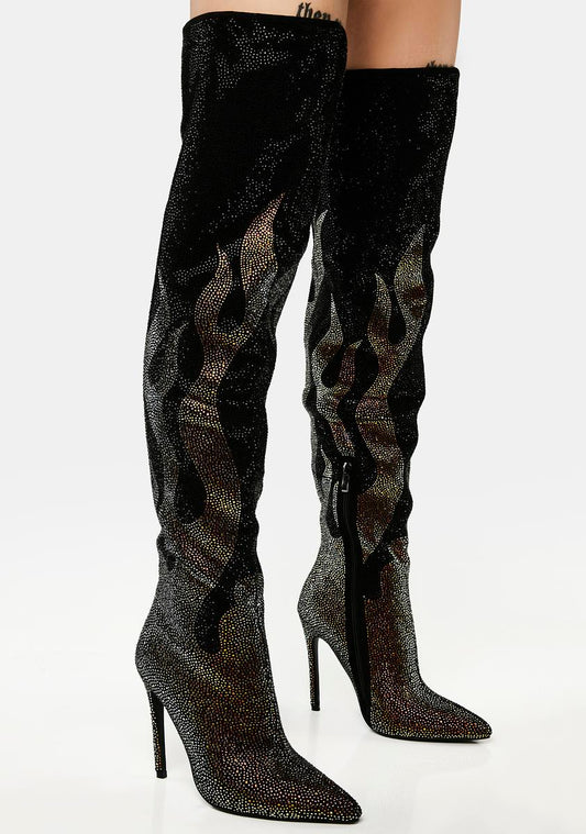 Bling Of Fire Stiletto Boots