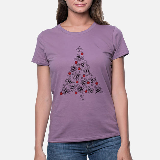 Christmas Tree of Bees - Women's Crewneck - Made in USA - 100% Organic Cotton
