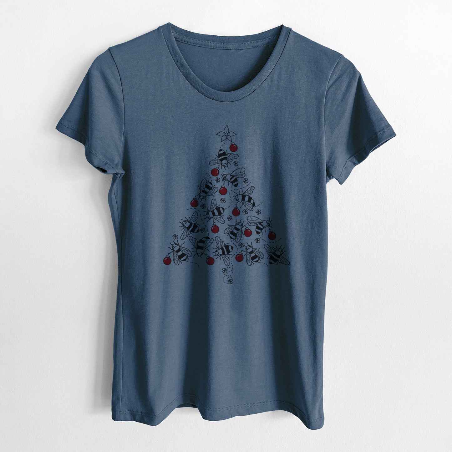 Christmas Tree of Bees - Women's Crewneck - Made in USA - 100% Organic Cotton
