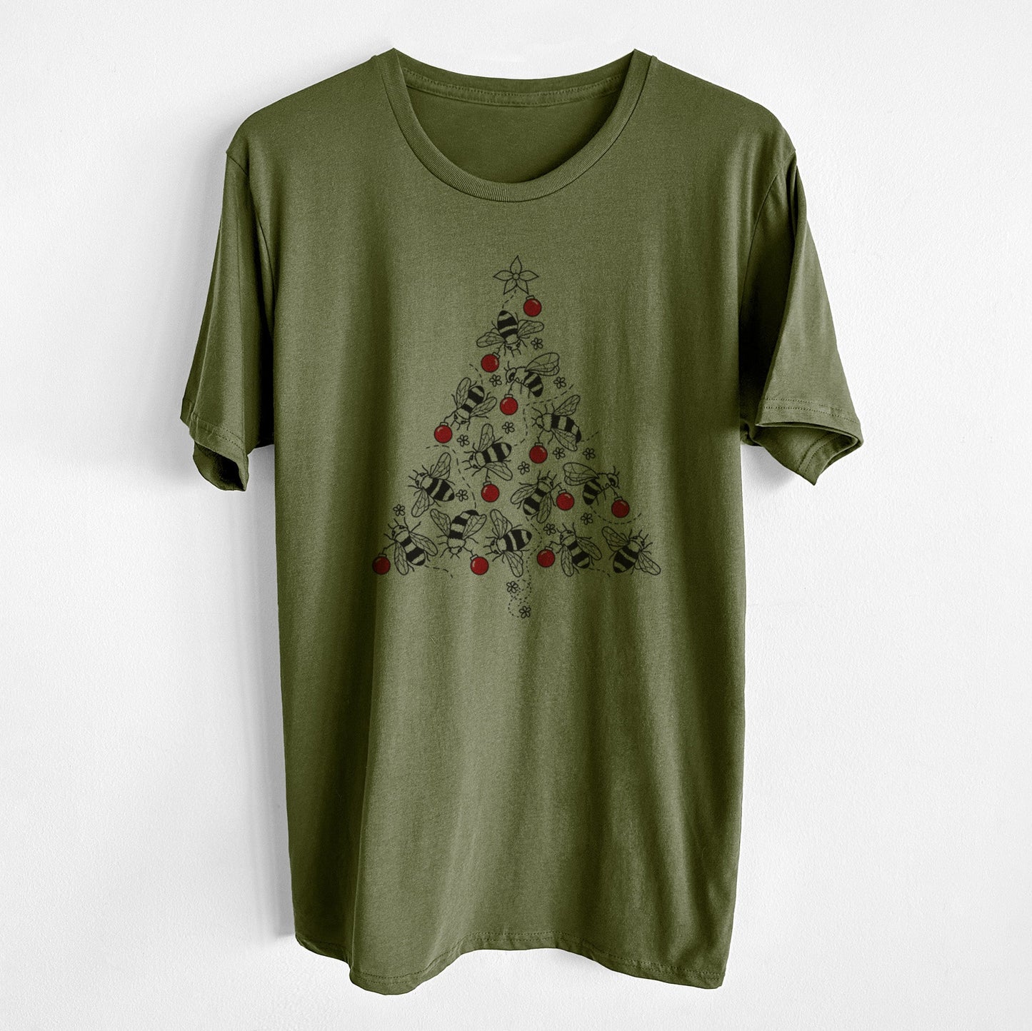 Christmas Tree of Bees - Unisex Crewneck - Made in USA - 100% Organic Cotton