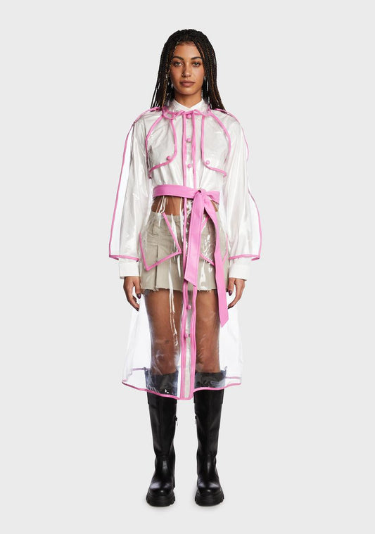 Sweet Drizzle Forecast Clear Trench Coat