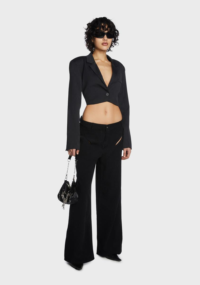Cord Cut Out Release Jeans