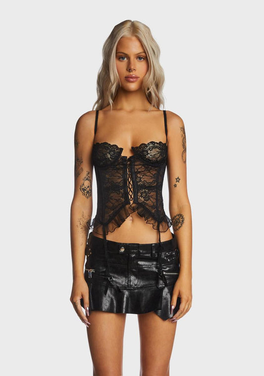 Sheer Black Lace Cami Top