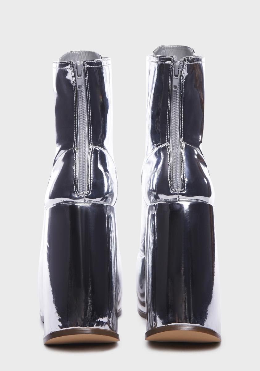 Silver Aheela Platform Boots