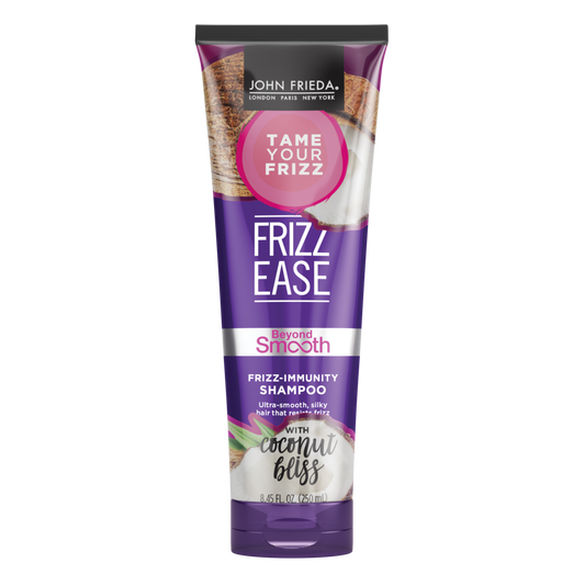 Front of Pack: Frizz Ease Beyond Smooth Frizz-Immunity Shampoo.