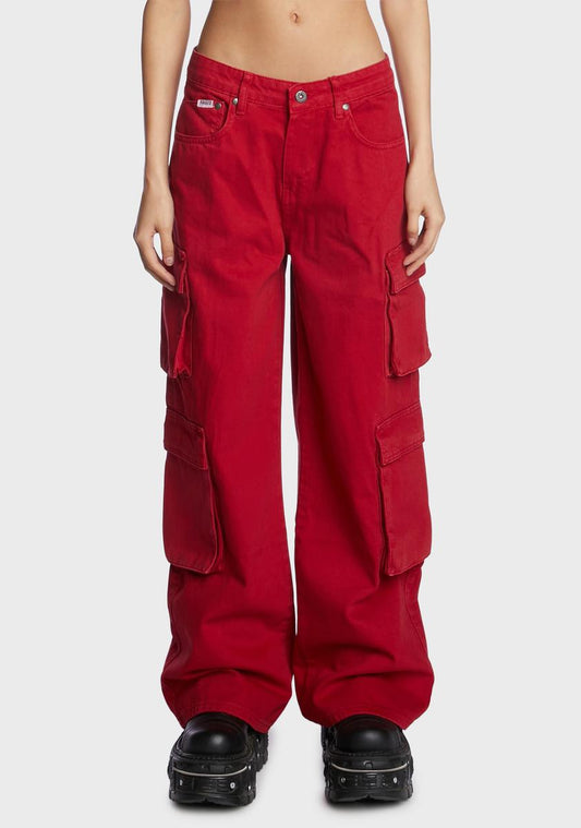 Red Combat Release Jeans